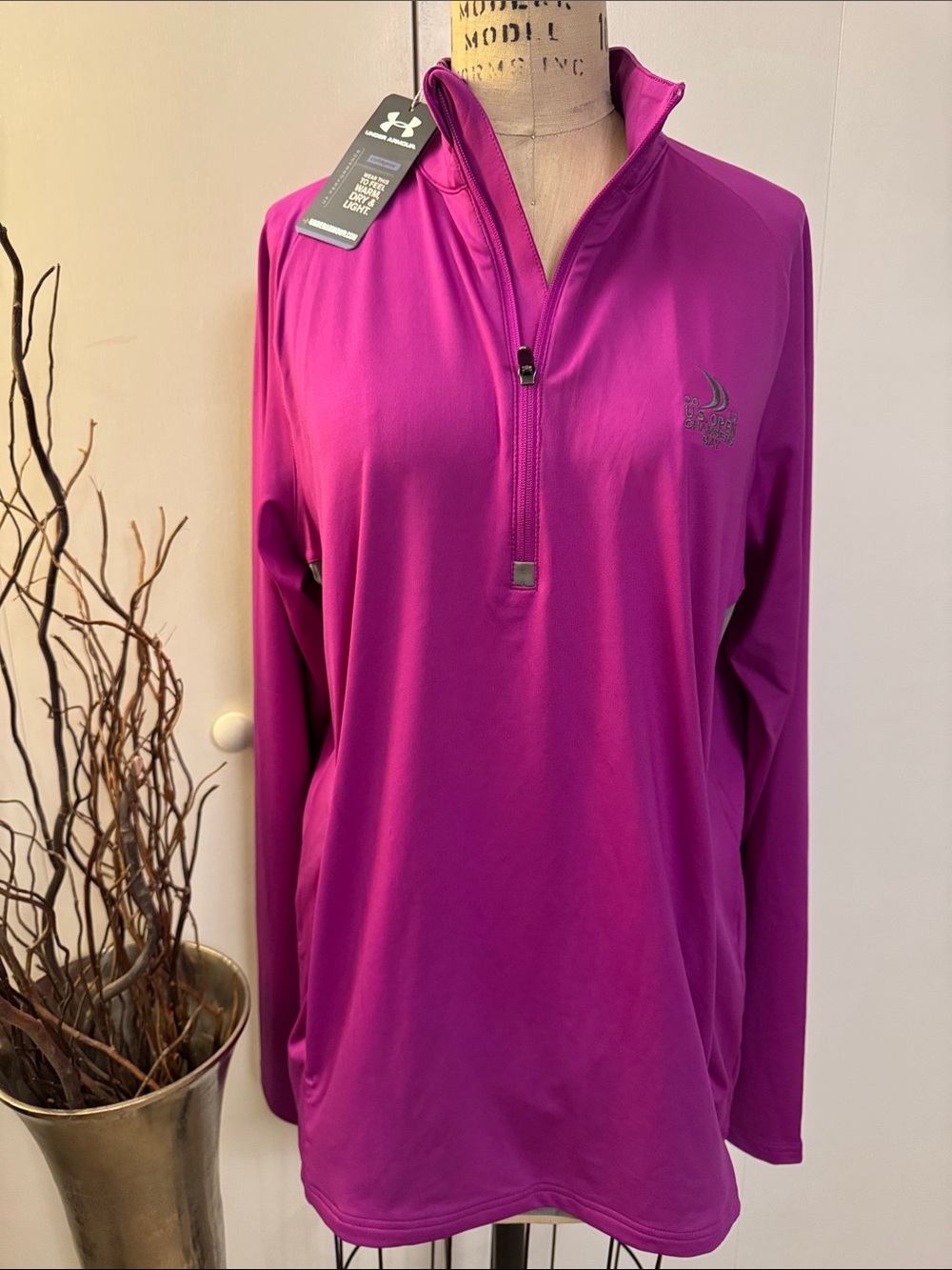 Under Armour Women's Magenta Quarter-Zip US Open Pullover